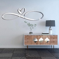 discount Durable Wall Decal Solid Color Mirror Sticker Long Lasting Ornamental Heart Shape 3D Wall R