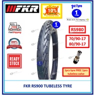 [FOC TUBELESS VALVE] TAYAR FKR RS980 STORM (CORSA SPORT RAIN WITH DIAMOND) 70/90-17, 80/90-17 TUBELE
