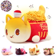 KOWSI 61-PCS - 11-inches French Fry Cat Plush + 60-Sticker - Meemaows Cute Food Cat Plush Collection