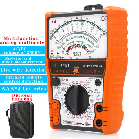 NJTY 88B Analog Multimeter Mechanical High Precision Buzzer Overload Protection Universal Table Inte
