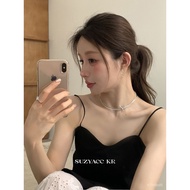 Necklace Clavicle suzyacc kr Leather Rope Bow Pearl 2025 Niche Sweet Cool Girl Chain Gift