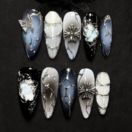 Fake nails - Nailbox upside down nails black ombre white design y2k