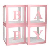 กล่องลูกโป่งตัวอักษรสีชมพู, เหมาะสำหรับงานปาร์ตี้ธีม B-A-B-Y, กล่องเดี่ยวพร้อมตัวอักษรหนึ่งตัว หรือช