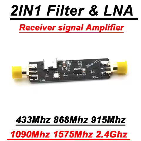 2IN1 Filter LNA Low Noise Amplifier 433M 868M 915M 1090M 2.4G Receiver signal AMP SDR WIFI Walkie Ta