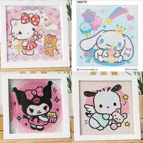 Keeppley&Sanrio Hello Kitty Crystal Diamond Decorative Painting 5D DIY Cross Embroidery Kit Birthday