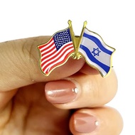 เข็มกลัดเข็มกลัดตราธงชาติอเมริกันอิสราเอลตกแต่งเสื้อผ้าเครื่องประดับผ้าป้ายเข็มกลัดโลหะไม่ซีดง่าย