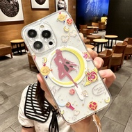 Cartoon Lovely Sailor Moon Magsafe Mobile Phone Case For iPhone 16 Pro Max 15 Pro Max 14 Pro Max Plu