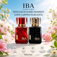 IBA Perfume Duo 30ml – Red Romance (Fruity Floral) & Black Oud (Woody) Long Lasting EDP