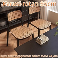 Nordic Rattan Chair Dining Chair Kerusi Rotan Ruang Tamu Backrest Chair PP Chair Rattan Chair With C