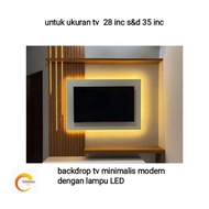 Modern minimalist LED light hanging TV Backdrop, TV size 28 inches_35 inches