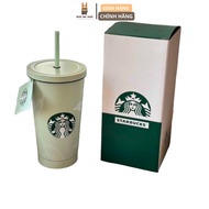 Ly giữ nhiệt Inox 304 Strarbuck Ly uống cà phê 500ml cao cấp Kèm ống hút