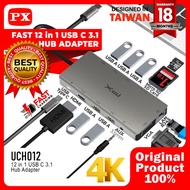 PX UCH012 Hub Converter Type C 3.1 to HDMI LAN SD/Micro SD 3.5mm 12in1
