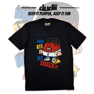Dudli Graphic Tees | Who Ate It - Mad Dot | Artwork Casual/Streetwear Black T-shirt