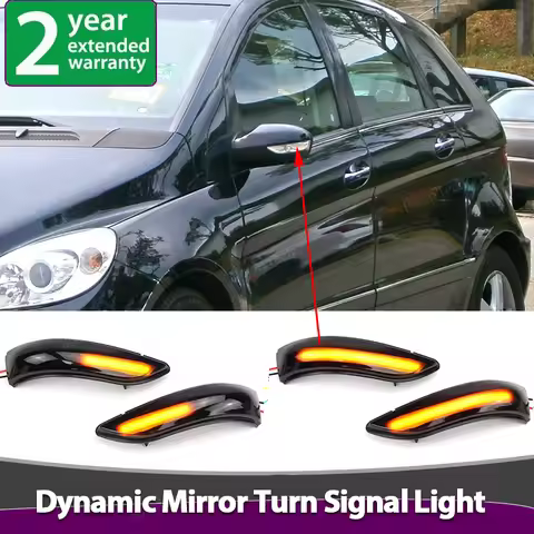 Smoked LED Dynamic Turn Signal Light Side Mirror Flashing Light for Mercedes Benz A B Class W169 W24