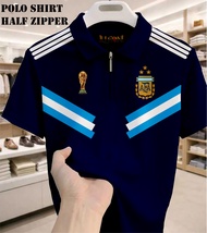 POLO Half Zipper Timnas argentina | PoloShirt Argentina | Poloshirt Messi
