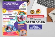 CETAK BROSUR PPDB SEKOLAH TK/PAUD CUSTOM GRATIS DESAIN UKURAN A5 ATAU A4 DIBAGI DUA