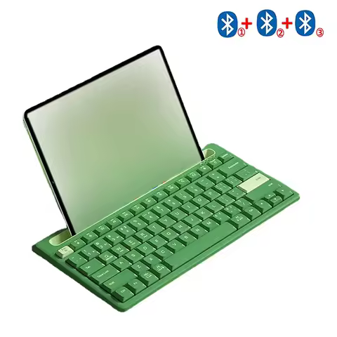 BOW BT Multi-Device Wireless Keyboard with Phone Holder Slot 79 Keys Multimedia Button Keyboard for 