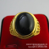 Gold Inlaid Jade Gold Plated Ring Gold Ring   Thousand Shadow Gold Jade999Jewelry Pure Gold Ring Bla