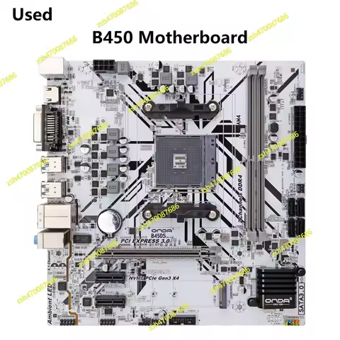 Used B450M Motherboard 64GB DDR4 AM4 Motherboards PCI-E 3.0 M.2 NVME (supports Ryzen 5 5600 5600G R7