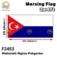 Mersing Flag Nylon Polyester 2x4ft / 60x120cm Mersing Flag Bendera Daerah Johor Bendera Mersing -F24