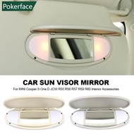 POKERFACE Car Sun Visor Sunshade Panel Housing Vanity Mirror Cover Black For MINI Cooper S One D JCW
