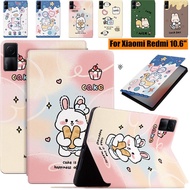 For Xiaomi Redmi Pad 10.61" Tablet Kids Stand Leather Flip Book Shockproof Fresh Cute Cartoon Rabbit Cat Cover Shell