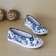 [Melaleuca Sole Handmade Cloth Shoes] [Breathable Comfortable] Old Beijing Cloth Sole Cloth Shoes Ro