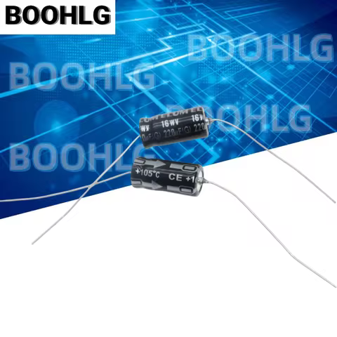 5pcs 220uf 25v 220UF 35v 220UF Axial Polarized Electrolytic Capacitor 16v 220uf 8X16mm