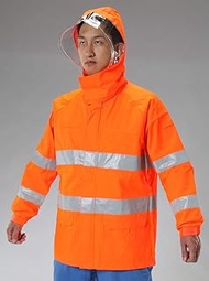 ESCO EA996XK-7 High Visibility Breathable Rain Jacket, Orange, L