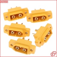 WUXIA 5pcs XT60E Male Plug, Plastic Yellow XT60E Connector,  Mountable AMASS RC Drone Accessories XT