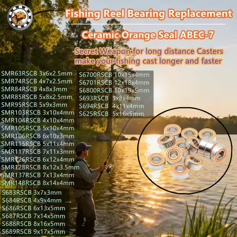 2PCS Hybrid Ceramic Ball Bearing Stainless Bait Casting Spinning Fishing Reels 3x6x2.5 4x7x2.5 3x10x