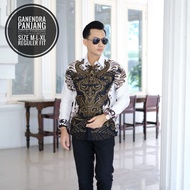 KEMEJA WARENG LENGAN Panjang / Kemeja Batik Dasar Hitam / Kemeja Batik Pria Lapis Furing / Kemeja Pr