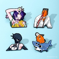 Hot-Selling Chainsaw Man Anime Merchandise Brooch Alloy Cartoon Character Makima Eren Jaeger Pochita