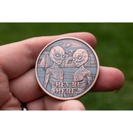 Skull Area 51 US Dollar Copper Coin edc Play US Imported Photograph