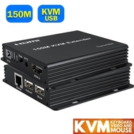 150M HDMI KVM Extender over RJ45 Lan Cat5e/6 Ethernet Cable HDMI USB KVM Extender Transmitter Support Keyboard Mouse for PC DVR