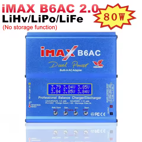 iMAX B6AC 2.0 RC Charger 80W B6AC 6A Battery Charger LiHv Lipo Nimh Li-ion Ni-cd Digital Balance Cha