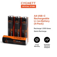 Cygnett AA USB-C Rechargeable Li-ion Battery (4 Pack)
