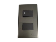 2 Gang Combination Switch4 Way and 1 Way Switch 16A 250V with Plate Cover Metallic Gray WEG6802MH-1/