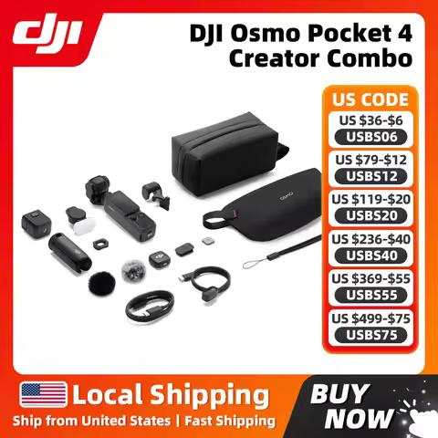 DJI Osmo Pocket 4 Creator Combo 1" CMOS & 4K/240fps 2× Lossless Zoom 107GB Built-In Storage & 800MB/