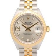 Rolex Datejust 28 9P IX 鑲鑽腕錶，18K（黃金）不鏽鋼，銀色錶殼，女款 279173G