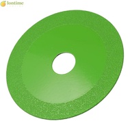 LONTIME Glass Cutting Disc, 0.39in Inner Hole 4 Inch Glass Rock Plate Cutting Disc, Angle Grinder Diamond Green Glass Cutting Saw Tile