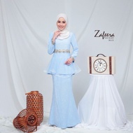 Baju Kurung Modern Raya Viral Baby Blue Pastel Pink Cream Vanilla