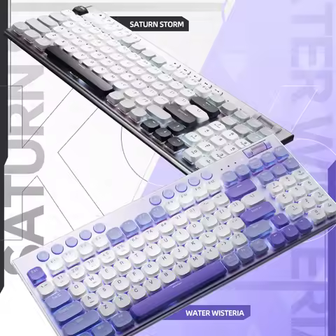 Thunderobot K96 Tri-Mode Wireless Mechanical Keyboard Low-Profile Typing Keyboard 98 Keys with Rolle
