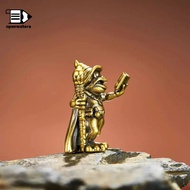 [GoodGirlm1] Vintage Brass Frog Wizard Statue Frog Holding A Wand Ornament Small Animal Figurines Ho