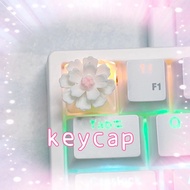 Handmade Keycap White Flower Translucent Mechanical Keyboard Keycap 2Y9U
