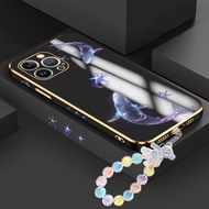 Apple iphone 12 13 14 15 Pro Max Mini Plus Ocean Whale Phone case Soft Luxury Plating sofe case hp C