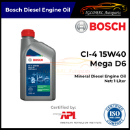 Bosch Mega D6 15W40 API CI-4 Mineral Diesel Engine Oil (6L/1L)