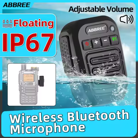 ABBREE Wireless Bluetooth Handheld Speaker Mic Waterproof For BaoFeng UV-5R 21 888S Quansheng K5 (8)