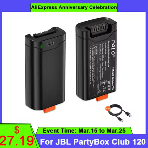 6000mAh Spare Battery For JBL PartyBox Club 120 Battery JBL Battery 200 Spare Battery with TYPE-C in