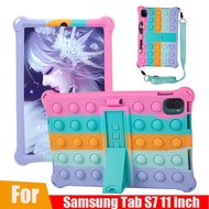 ❇㍿Samsung Galaxy Tab S7 11 Inch Soft Silicone Case Pop Stress-Relieve Case Push It Bubble Stand Cove